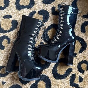 Dollskill Trickz N Treatz Patent Leather Platform Boots